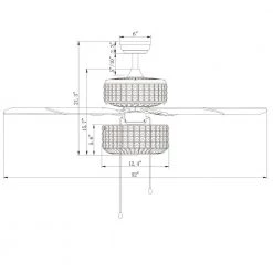 Walter 52 in. Indoor Chrome Finsh Hand Pull Chain Ceiling Fan with Light Kit by Warehouse of Tiffany -Warehouse of Tiffany Shop chrome warehouse of tiffany flush mount lights cfl 8372chd 4f 1000