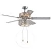 Walter 52 in. Indoor Chrome Finsh Hand Pull Chain Ceiling Fan with Light Kit by Warehouse of Tiffany -Warehouse of Tiffany Shop chrome warehouse of tiffany flush mount lights cfl 8372chd 64 1000
