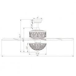 Hegasal 52 in. Indoor Chrome Finsh Remote Controlled Ceiling Fan with Light Kit by Warehouse of Tiffany -Warehouse of Tiffany Shop chrome warehouse of tiffany flush mount lights cfl 8423remo ch 4f 1000