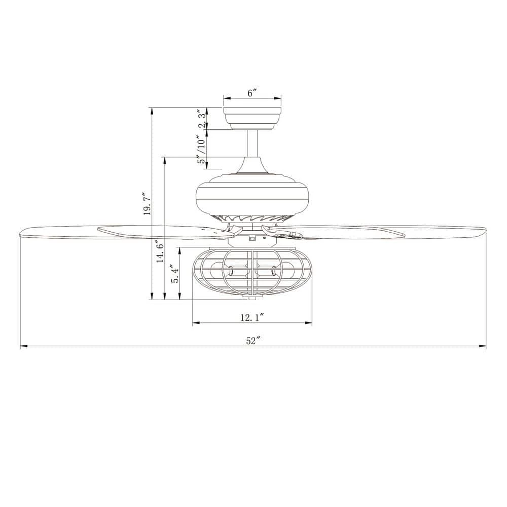 Chi 52 in. Indoor Chrome Finsh Remote Controlled Ceiling Fan with Light Kit by Warehouse of Tiffany 5 Chi 52 in. Indoor Chrome Finsh Remote Controlled Ceiling Fan with Light Kit by Warehouse of Tiffany - Image 3
