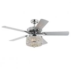 Canohr 52 in. Indoor Chrome Finsh Remote Controlled Ceiling Fan with Light Kit by Warehouse of Tiffany