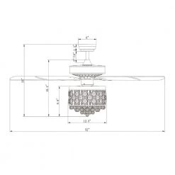 Jay 52 in. Indoor Chrome Finsh Remote Controlled Ceiling Fan with Light Kit by Warehouse of Tiffany -Warehouse of Tiffany Shop chrome warehouse of tiffany flush mount lights cfl 8458remo ch 4f 1000