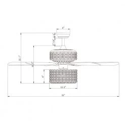 Kyahboi 52 in. Indoor Chrome Finsh Remote Controlled Ceiling Fan with Light Kit by Warehouse of Tiffany -Warehouse of Tiffany Shop chrome warehouse of tiffany flush mount lights cfl 8459remo ch 4f 1000