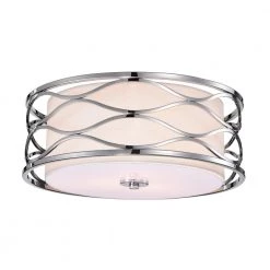 Awont 3-Light Chrome Wave Flush Mount Light by Warehouse of Tiffany