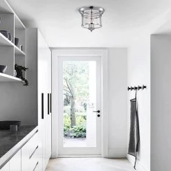 Melodi 12 in. 3-Light Indoor Chrome Finish Flush Mount Ceiling Light with Light Kit by Warehouse of Tiffany -Warehouse of Tiffany Shop chrome warehouse of tiffany flush mount lights cm204 3ch 31 1000