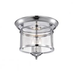 Melodi 12 in. 3-Light Indoor Chrome Finish Flush Mount Ceiling Light with Light Kit by Warehouse of Tiffany