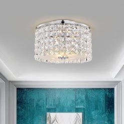 Darcie 7.3 in. 3-Light Chrome Indoor Flush Mount Light with Light Kit by Warehouse of Tiffany -Warehouse of Tiffany Shop chrome warehouse of tiffany flush mount lights cm235 3ch 31 1000