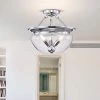Latona 15 in. 3-Light Indoor Polished Chrome Semi-Flush Mount Ceiling Light with Light Kit and Remote by Warehouse of Tiffany