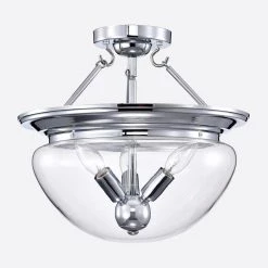 Latona 15 in. 3-Light Indoor Polished Chrome Semi-Flush Mount Ceiling Light with Light Kit and Remote by Warehouse of Tiffany -Warehouse of Tiffany Shop chrome warehouse of tiffany flush mount lights fc10004 3ch c3 1000