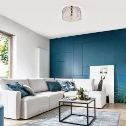 Braydon 8 in. 4-Light Indoor Chrome Finish Flush Mount Light with Light Kit by Warehouse of Tiffany -Warehouse of Tiffany Shop chrome warehouse of tiffany flush mount lights mx32 4ch 31 1000