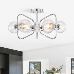 Elaina 12 in. 6-Light Chrome Indoor Semi-Flush Mount Light with Light Kit by Warehouse of Tiffany 11 Elaina 12 in. 6-Light Chrome Indoor Semi-Flush Mount Light with Light Kit by Warehouse of Tiffany -Warehouse of Tiffany Shop chrome warehouse of tiffany flush mount lights mx45 6ch 1f 1000