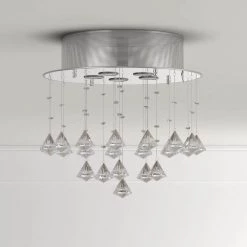 Catherine 5-Light Crystal Chrome Ceiling Lamp by Warehouse of Tiffany -Warehouse of Tiffany Shop chrome warehouse of tiffany flush mount lights rl6044 40 1000