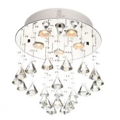 Catherine 5-Light Crystal Chrome Ceiling Lamp by Warehouse of Tiffany