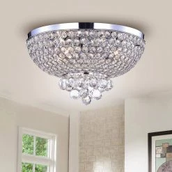 Jassko 9 in. 4-Light Indoor Chrome Finish Chandelier with Light Kit by Warehouse of Tiffany -Warehouse of Tiffany Shop chrome warehouse of tiffany flush mount lights rl8184ch c3 1000