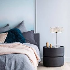 Julianna 12 in. 2-Light Indoor Chrome Finish Table Lamp with Light Kit by Warehouse of Tiffany -Warehouse of Tiffany Shop chrome warehouse of tiffany table lamps 6002 2tl 31 1000