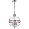 Permin 16 in. 3-Light Clear Indoor Pendant Lamp Chandelier with Light Kit by Warehouse of Tiffany