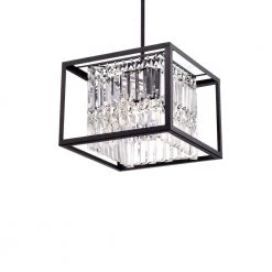 Ketalin 16 in. 4-Light Indoor Clear Pendant Lamp Chandelier with Light Kit by Warehouse of Tiffany