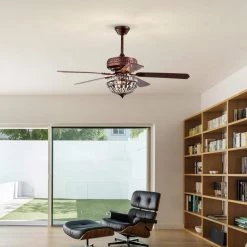 Violette 52 in. 3-Light Indoor Antique Copper Ceiling Fan with Light Kit and Remote by Warehouse of Tiffany -Warehouse of Tiffany Shop copper warehouse of tiffany ceiling fans with lights ay10y10ac 31 1000