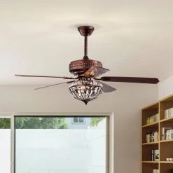 Violette 52 in. 3-Light Indoor Antique Copper Ceiling Fan with Light Kit and Remote by Warehouse of Tiffany -Warehouse of Tiffany Shop copper warehouse of tiffany ceiling fans with lights ay10y10ac c3 1000