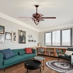 Chandler 52 in. 3-Light Indoor Antique Copper Ceiling Fan with Light Kit and Remote by Warehouse of Tiffany -Warehouse of Tiffany Shop copper warehouse of tiffany ceiling fans with lights ay11y11ac 31 1000