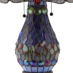 Dragonfly 26 in. Antique Brass Table Lamp with Stained Glass by Warehouse of Tiffany 11 Dragonfly 26 in. Antique Brass Table Lamp with Stained Glass by Warehouse of Tiffany -Warehouse of Tiffany Shop copper warehouse of tiffany table lamps t18275tgrb 1d 1000