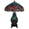 Dragonfly 26 in. Antique Brass Table Lamp with Stained Glass by Warehouse of Tiffany -Warehouse of Tiffany Shop copper warehouse of tiffany table lamps t18275tgrb 64 1000