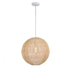Evee 64.3 in. 1-Light Indoor Cream Pendant Light with Light Kit by Warehouse of Tiffany