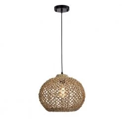 Bonn 59 in. 1-Light Dark Yellow Pendant Indoor Light with Light Kit by Warehouse of Tiffany