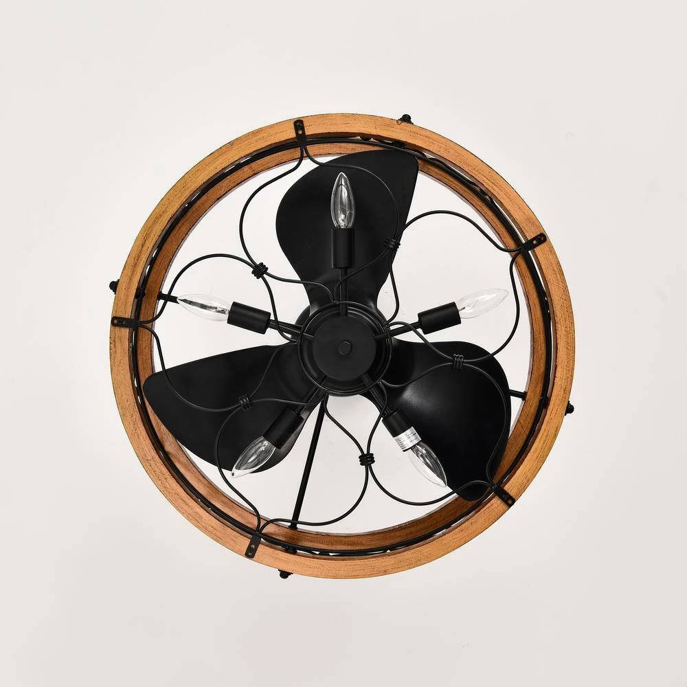 Cornelia 24 in. 5-Light Indoor Matte Black Finish Ceiling Fan with Light Kit by Warehouse of Tiffany 8 Cornelia 24 in. 5-Light Indoor Matte Black Finish Ceiling Fan with Light Kit by Warehouse of Tiffany - Image 6