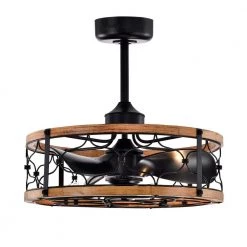 Cornelia 24 in. 5-Light Indoor Matte Black Finish Ceiling Fan with Light Kit by Warehouse of Tiffany 16 Cornelia 24 in. 5-Light Indoor Matte Black Finish Ceiling Fan with Light Kit by Warehouse of Tiffany -Warehouse of Tiffany Shop faux wood grain warehouse of tiffany ceiling fans with lights dl01p43ib 4f 1000