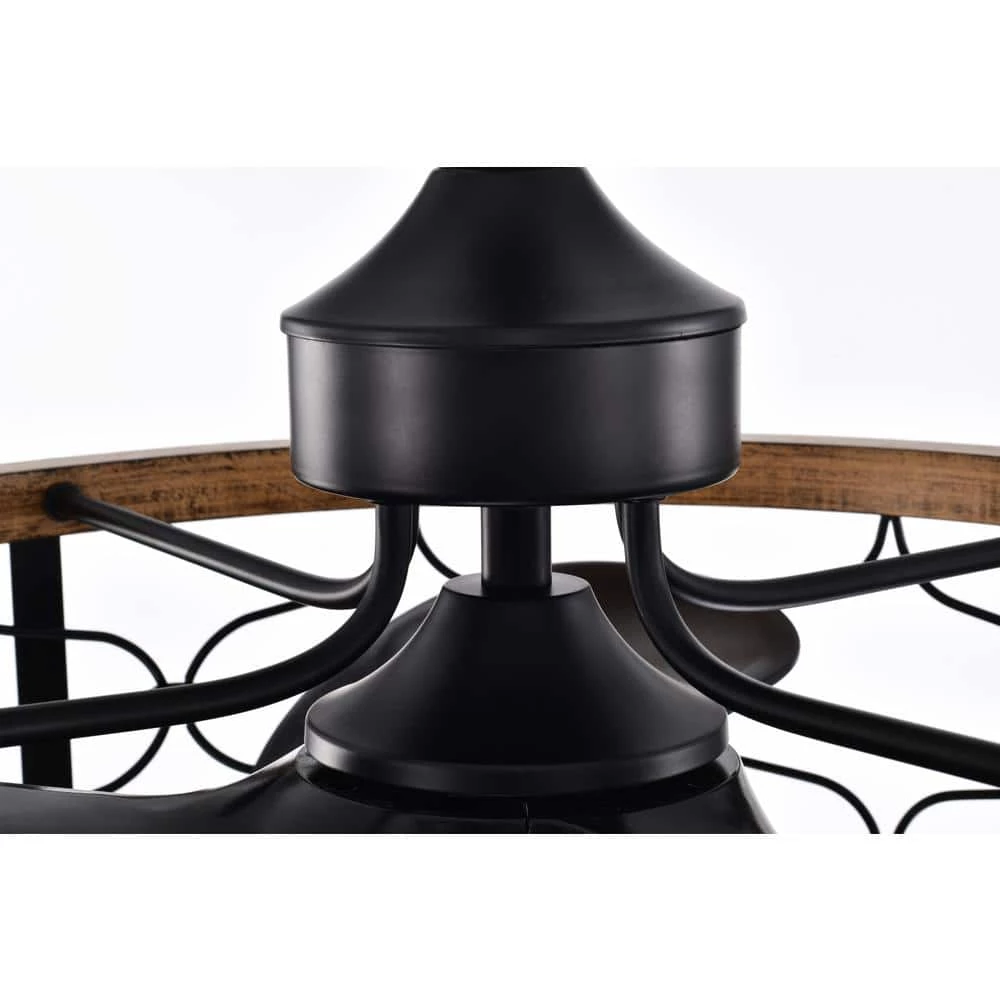 Cornelia 24 in. 5-Light Indoor Matte Black Finish Ceiling Fan with Light Kit by Warehouse of Tiffany 4 Cornelia 24 in. 5-Light Indoor Matte Black Finish Ceiling Fan with Light Kit by Warehouse of Tiffany - Image 2