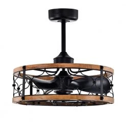 Cornelia 24 in. 5-Light Indoor Matte Black Finish Ceiling Fan with Light Kit by Warehouse of Tiffany 15 Cornelia 24 in. 5-Light Indoor Matte Black Finish Ceiling Fan with Light Kit by Warehouse of Tiffany -Warehouse of Tiffany Shop faux wood grain warehouse of tiffany ceiling fans with lights dl01p43ib c3 1000