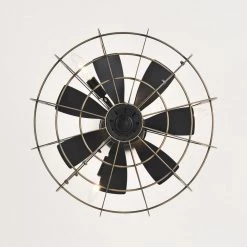 Mia 18 in. 3-Light Indoor Matte Black and Faux Wood Grain Finish Ceiling Fan with Light Kit by Warehouse of Tiffany -Warehouse of Tiffany Shop faux wood grain warehouse of tiffany ceiling fans with lights dm09m09bw 1d 1000