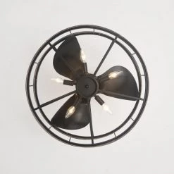 Zulu 25 in. 5-Light Indoor Matte Black and Faux Wood Grain Finish Ceiling Fan with Light Kit by Warehouse of Tiffany -Warehouse of Tiffany Shop faux wood grain warehouse of tiffany ceiling fans with lights dy08y08bw 1f 1000