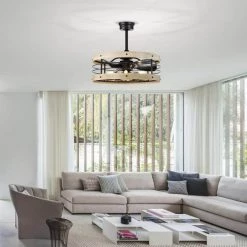 Zulu 25 in. 5-Light Indoor Matte Black and Faux Wood Grain Finish Ceiling Fan with Light Kit by Warehouse of Tiffany -Warehouse of Tiffany Shop faux wood grain warehouse of tiffany ceiling fans with lights dy08y08bw 31 1000