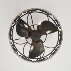 Luo 25 in. 6-Light Indoor Matte Black and Faux Wood Grain Finish Ceiling Fan with Light Kit by Warehouse of Tiffany -Warehouse of Tiffany Shop faux wood grain warehouse of tiffany ceiling fans with lights dy12y12wb 1d 1000