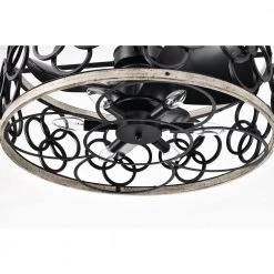 Luo 25 in. 6-Light Indoor Matte Black and Faux Wood Grain Finish Ceiling Fan with Light Kit by Warehouse of Tiffany -Warehouse of Tiffany Shop faux wood grain warehouse of tiffany ceiling fans with lights dy12y12wb 76 1000