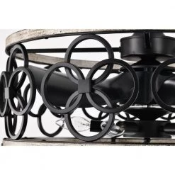 Luo 25 in. 6-Light Indoor Matte Black and Faux Wood Grain Finish Ceiling Fan with Light Kit by Warehouse of Tiffany -Warehouse of Tiffany Shop faux wood grain warehouse of tiffany ceiling fans with lights dy12y12wb fa 1000