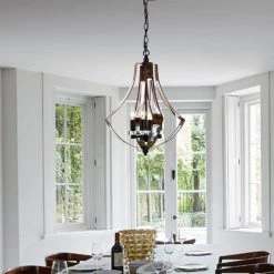 Fabiola 15 in. 4-Light Indoor Matte Black and Faux Wood Grain Finish Semi-Flush Mount Chandelier with Light Kit by Warehouse of Tiffany -Warehouse of Tiffany Shop faux wood grain warehouse of tiffany flush mount lights 6006 4c c3 1000