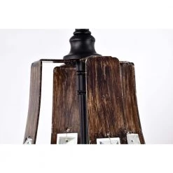 Fabiola 15 in. 4-Light Indoor Matte Black and Faux Wood Grain Finish Semi-Flush Mount Chandelier with Light Kit by Warehouse of Tiffany -Warehouse of Tiffany Shop faux wood grain warehouse of tiffany flush mount lights 6006 4c fa 1000