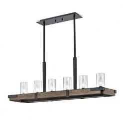 Rudi 10 in. 6-Light Indoor Forged Black Finish Chandelier with Light Kit by Warehouse of Tiffany