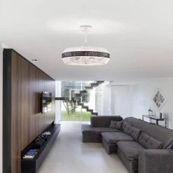 Kauman 27 in. 6-Light Indoor Gloss White and Black Rattan Ceiling Fan with Light Kit by Warehouse of Tiffany -Warehouse of Tiffany Shop gloss white warehouse of tiffany ceiling fans with lights dw01w65bw 31 1000