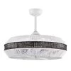 Kauman 27 in. 6-Light Indoor Gloss White and Black Rattan Ceiling Fan with Light Kit by Warehouse of Tiffany -Warehouse of Tiffany Shop gloss white warehouse of tiffany ceiling fans with lights dw01w65bw 64 1000