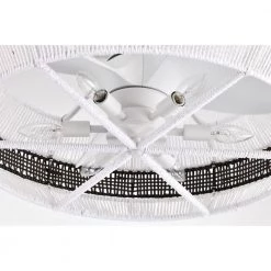 Kauman 27 in. 6-Light Indoor Gloss White and Black Rattan Ceiling Fan with Light Kit by Warehouse of Tiffany -Warehouse of Tiffany Shop gloss white warehouse of tiffany ceiling fans with lights dw01w65bw 76 1000