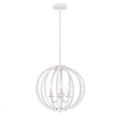 Arni 16 in. 3-Light Indoor Gloss White Chandelier with Light Kit by Warehouse of Tiffany -Warehouse of Tiffany Shop gloss white warehouse of tiffany chandeliers imp860b 3 4f 1000