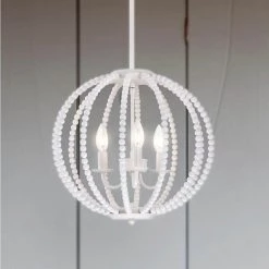 Arni 16 in. 3-Light Indoor Gloss White Chandelier with Light Kit by Warehouse of Tiffany