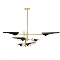 Apollinario 50 in. 6-Light Indoor Gold and Black Chandelier with Light Kit by Warehouse of Tiffany