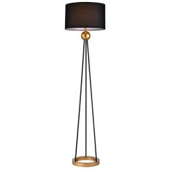 Kirsten 69 in. 1 - Light Indoor Gold and Black Finish Floor Lamp with Light Kit by Warehouse of Tiffany