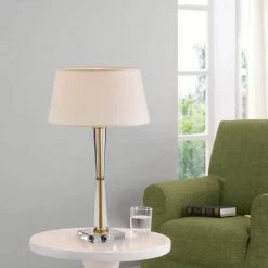 Swanson 23 in. 1-Light Indoor Gold and Off White Table Lamp with Light Kit by Warehouse of Tiffany -Warehouse of Tiffany Shop gold and off white warehouse of tiffany desk lamps mt20 1 31 1000
