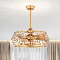 Marcelin 26.8 in. Indoor Gold Finish Ceiling Fan with Light Kit and Remote Control Included by Warehouse of Tiffany 16 Marcelin 26.8 in. Indoor Gold Finish Ceiling Fan with Light Kit and Remote Control Included by Warehouse of Tiffany -Warehouse of Tiffany Shop gold warehouse of tiffany ceiling fans with lights dw01w20mg 77 1000